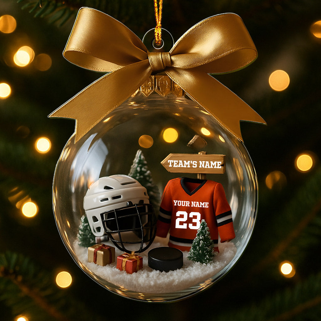 Hockey Season Is Coming - Personalized Hockey Transparent Ornament