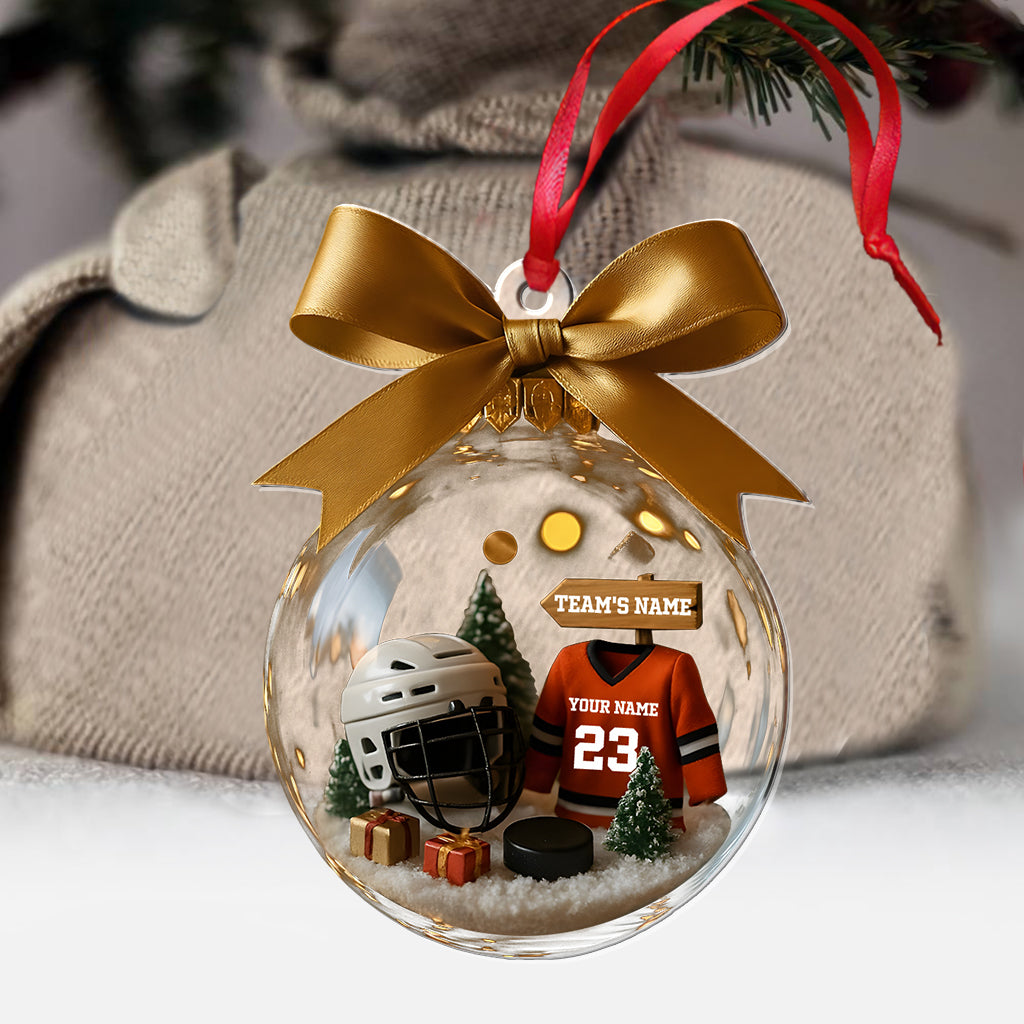Hockey Season Is Coming - Personalized Hockey Transparent Ornament