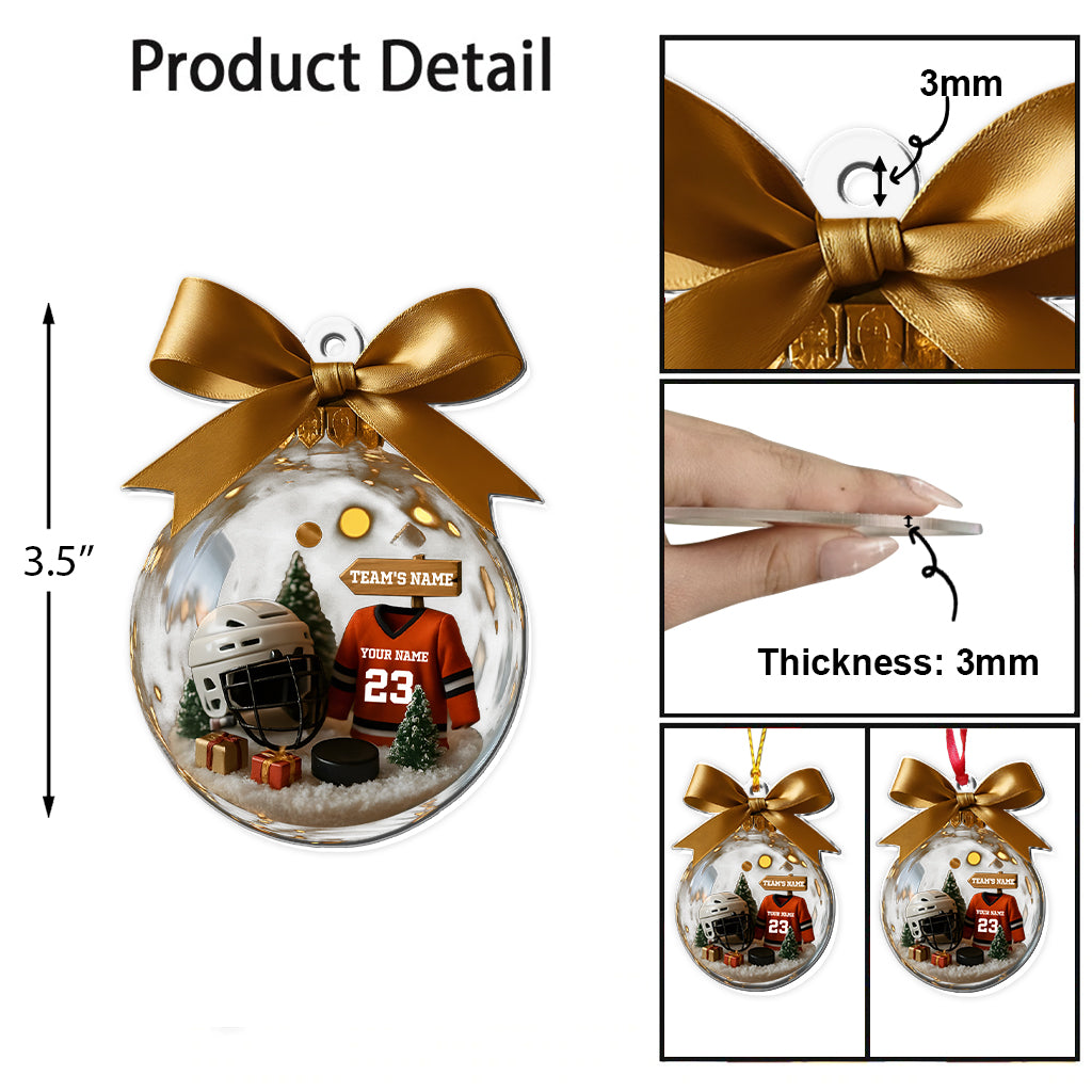 Hockey Season Is Coming - Personalized Hockey Transparent Ornament
