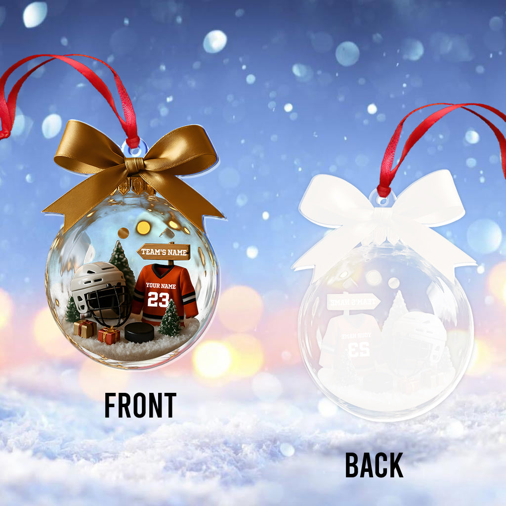 Hockey Season Is Coming - Personalized Hockey Transparent Ornament