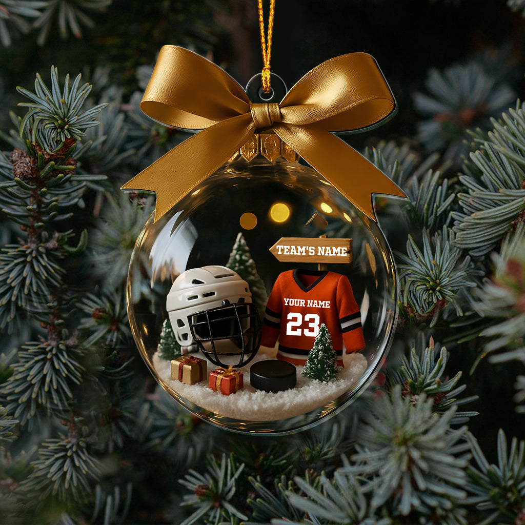 Hockey Season Is Coming - Personalized Hockey Transparent Ornament