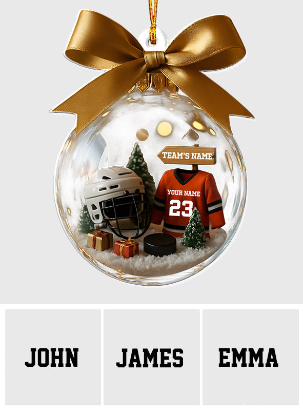 Hockey Season Is Coming - Personalized Hockey Transparent Ornament
