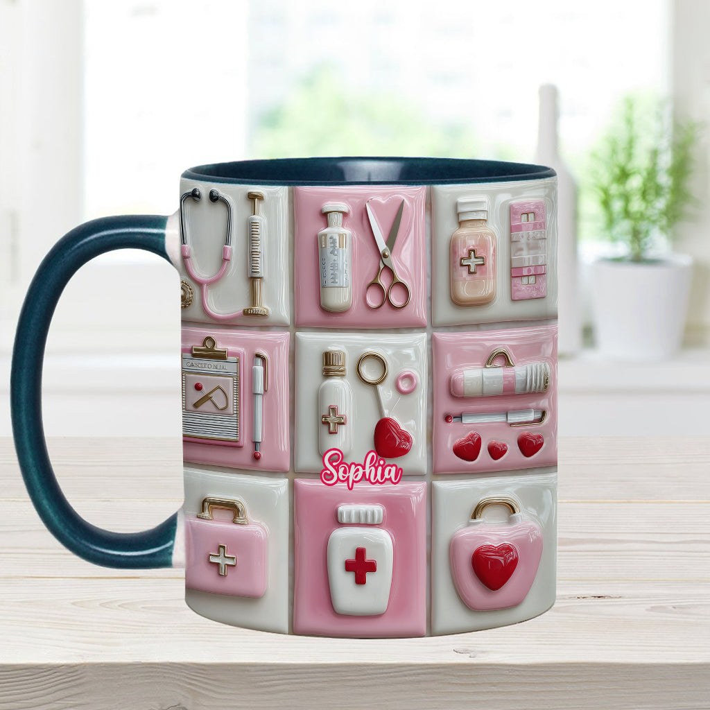 Love Nurse Life - Personalized Nurse Accent Mug