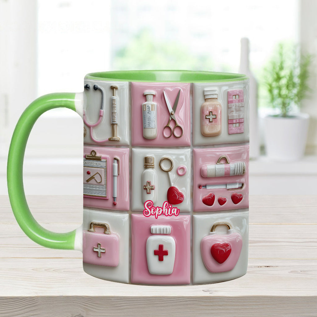Love Nurse Life - Personalized Nurse Accent Mug