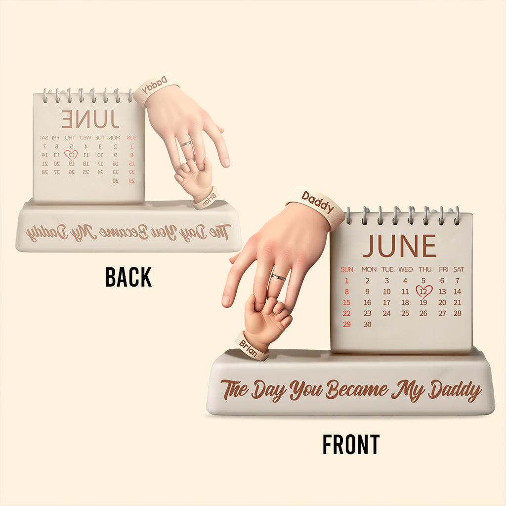 The Day You Became My Daddy - Personalized Father Custom Shaped Acrylic Plaque