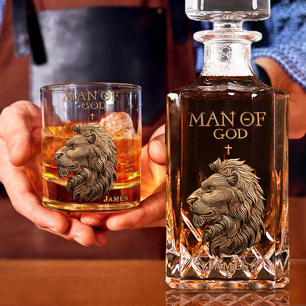 Man Of God - Personalized Christian Whiskey Decanter Set