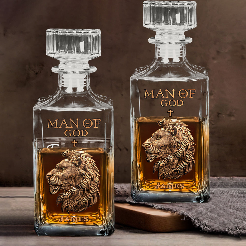 Man Of God - Personalized Christian Whiskey Decanter Set