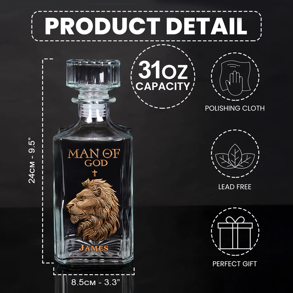 Man Of God - Personalized Christian Whiskey Decanter Set