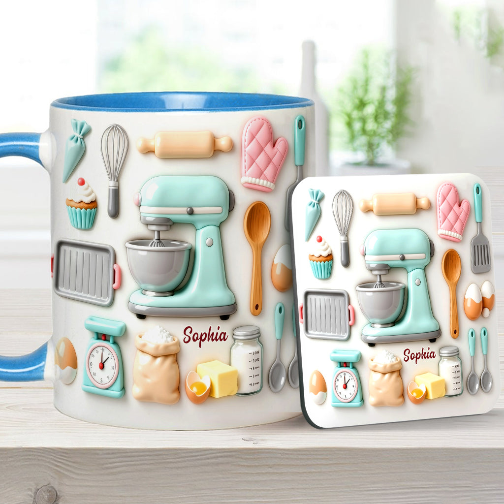 Love Baking - Personalized Baking Accent Mug & Coaster