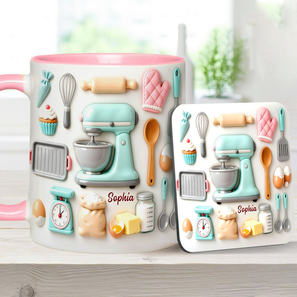 Love Baking - Personalized Baking Accent Mug & Coaster