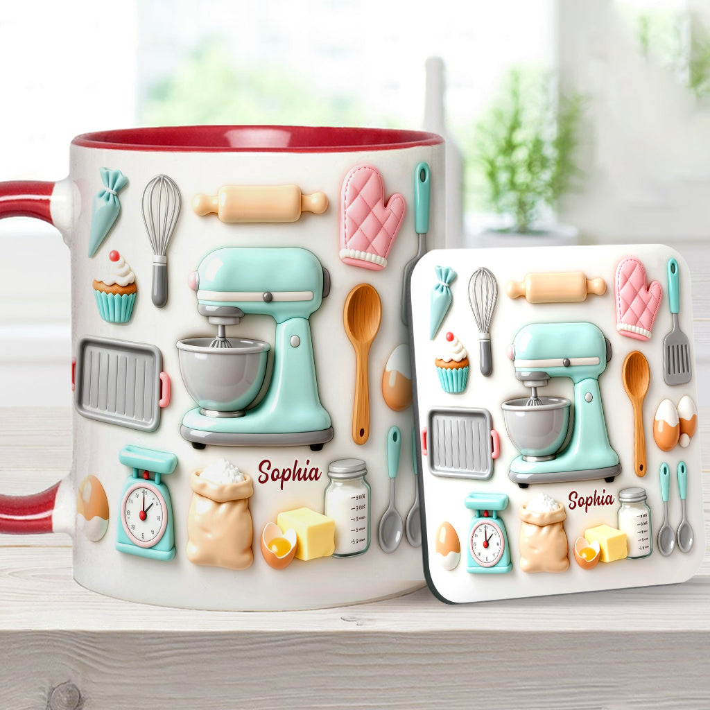 Love Baking - Personalized Baking Accent Mug & Coaster