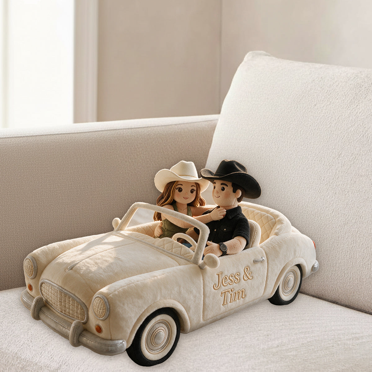 Our Journey Together - Personalized Couple Premium Faux Fur Pillow