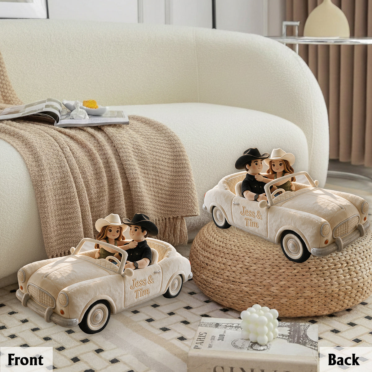 Our Journey Together - Personalized Couple Premium Faux Fur Pillow