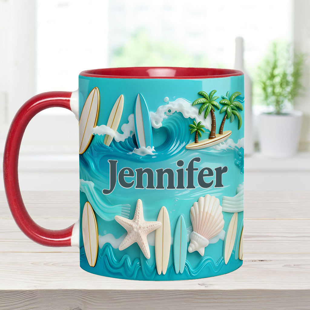 Love Surfing - Personalized Surfing Accent Mug & Coaster