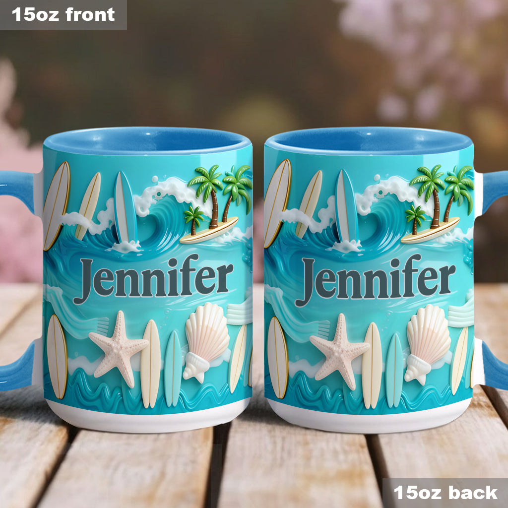 Love Surfing - Personalized Surfing Accent Mug & Coaster