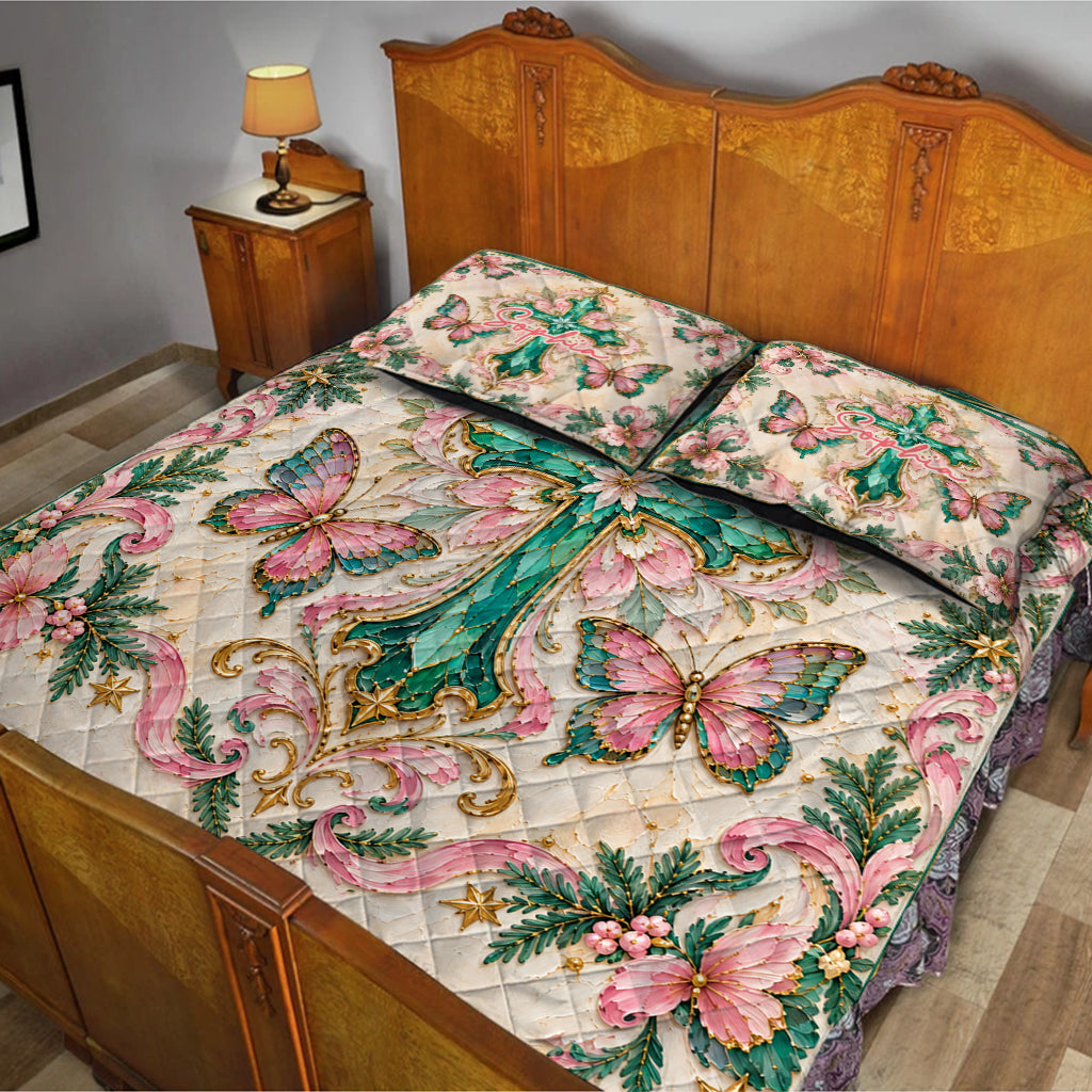 Merry Christmas - Personalized Christian Quilt Set