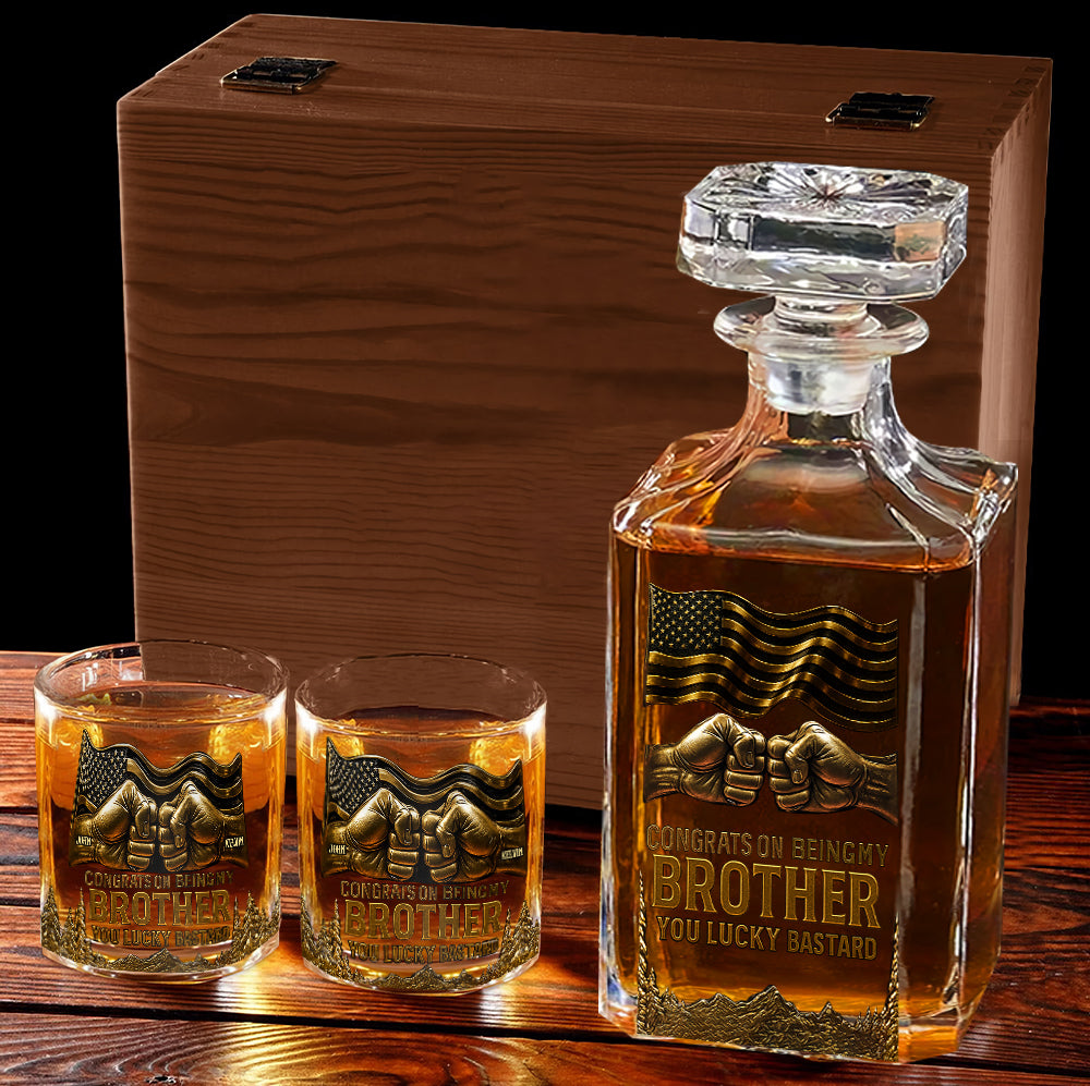 Congrat On Being My Brother - Personalized Sibling Whiskey Glass