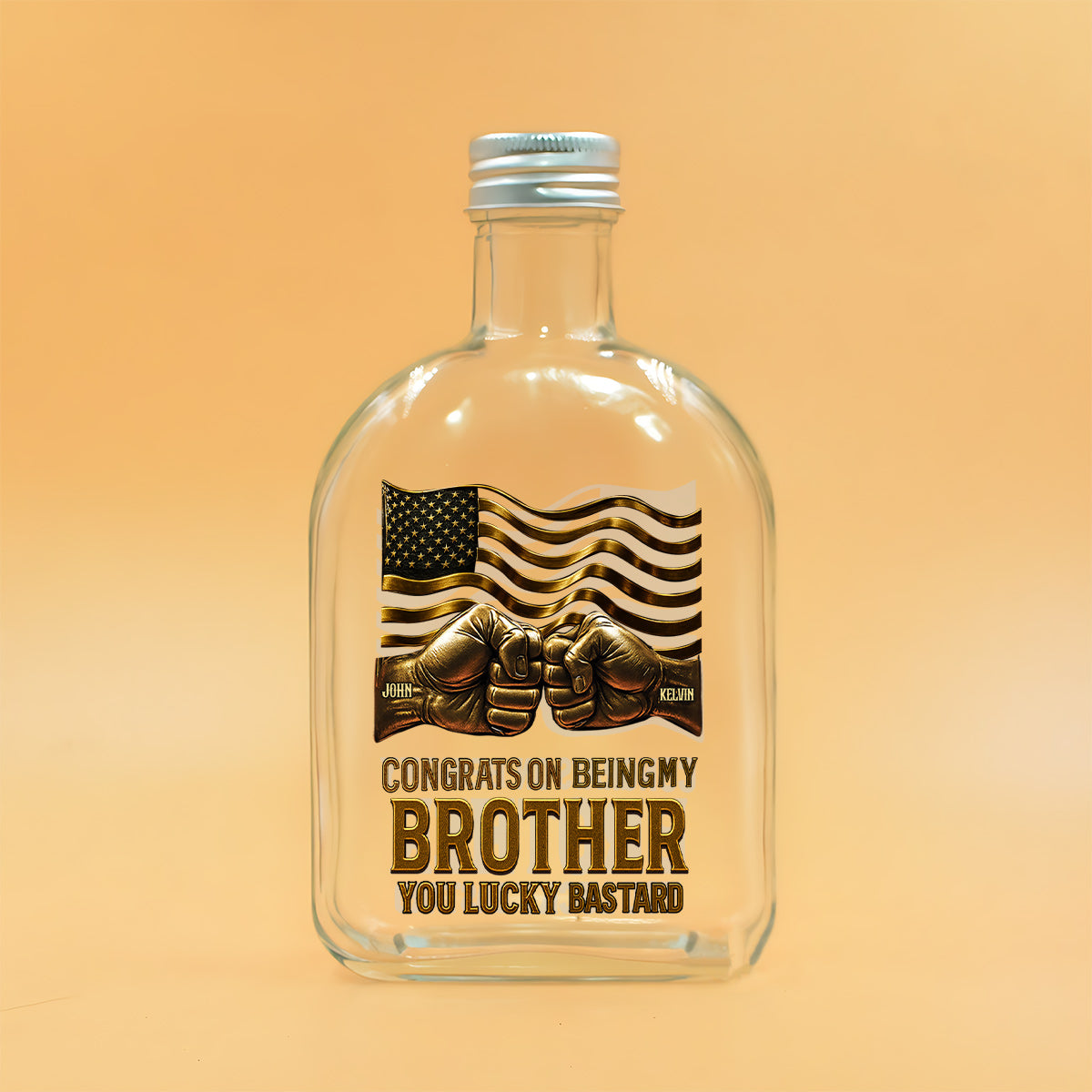 Congrat On Being My Brother - Personalized Sibling Wine Bottle
