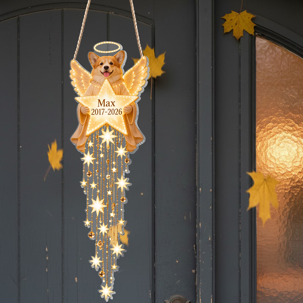 Dog Memorial Angel Star Light - Personalized Dog LED Light Acrylic Sign
