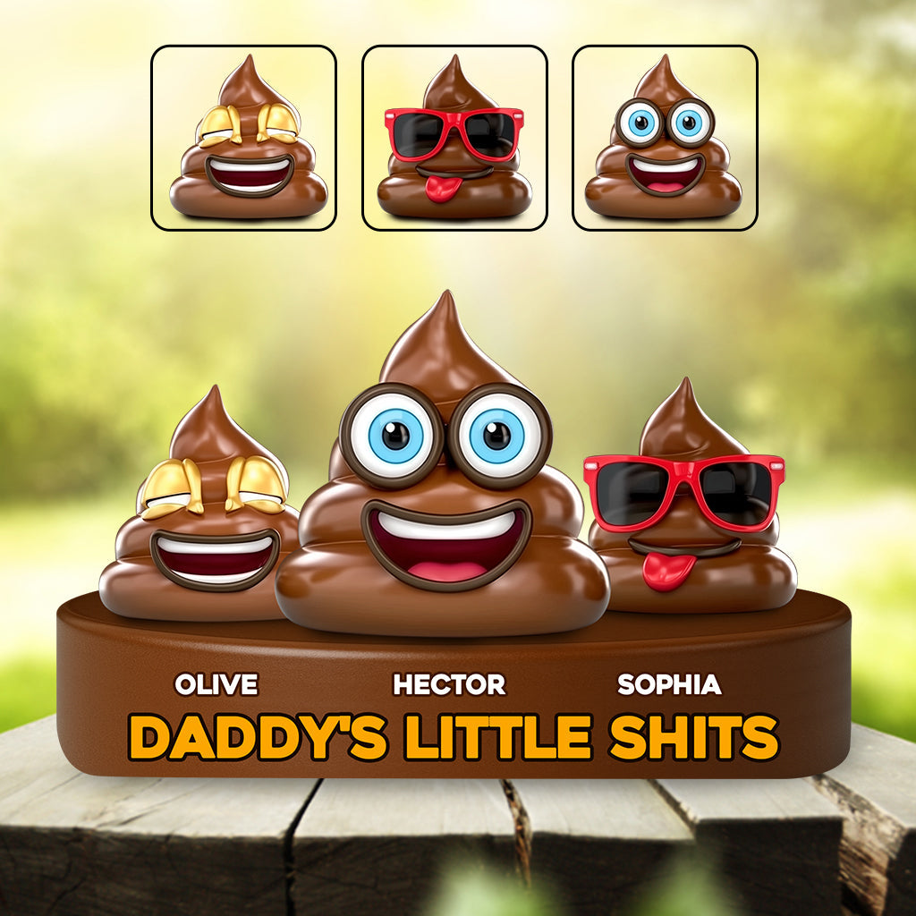 Daddy's Little Shits - Personalized Father Custom Shaped Acrylic Plaque