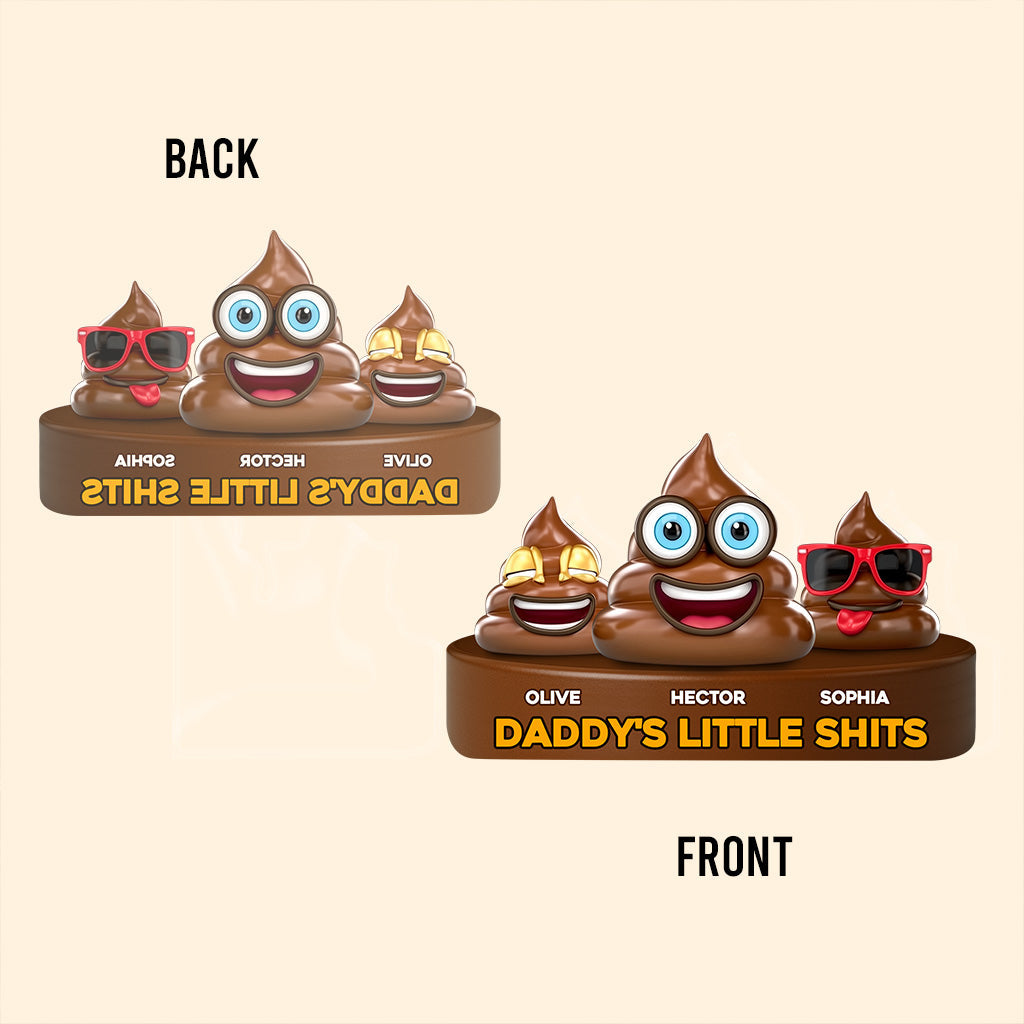 Daddy's Little Shits - Personalized Father Custom Shaped Acrylic Plaque