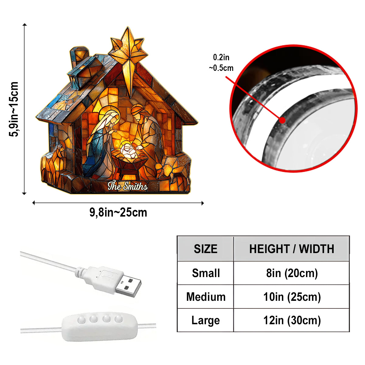 The Holy Night - Personalized Christian Acrylic LED Night Light