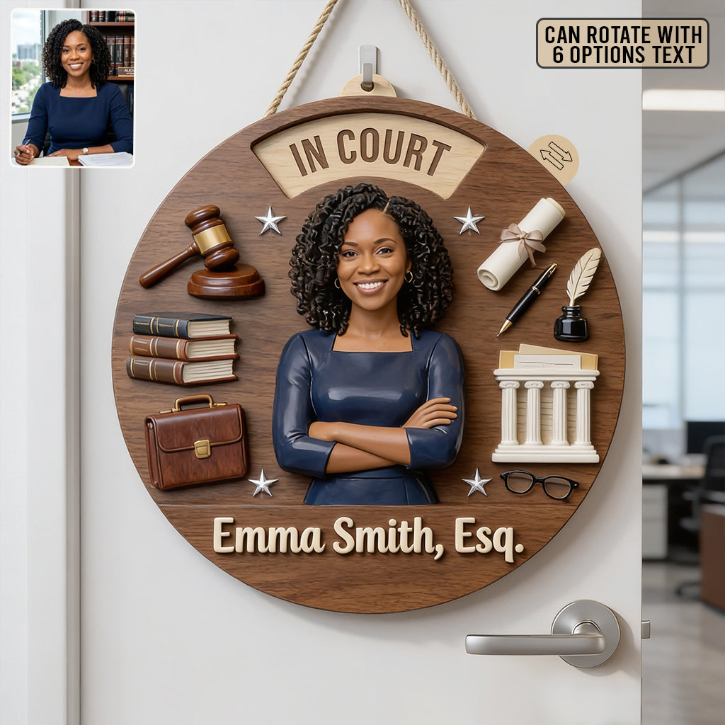 Justice Begins - Personalized Lawyer Spinner Sign Custom Shape