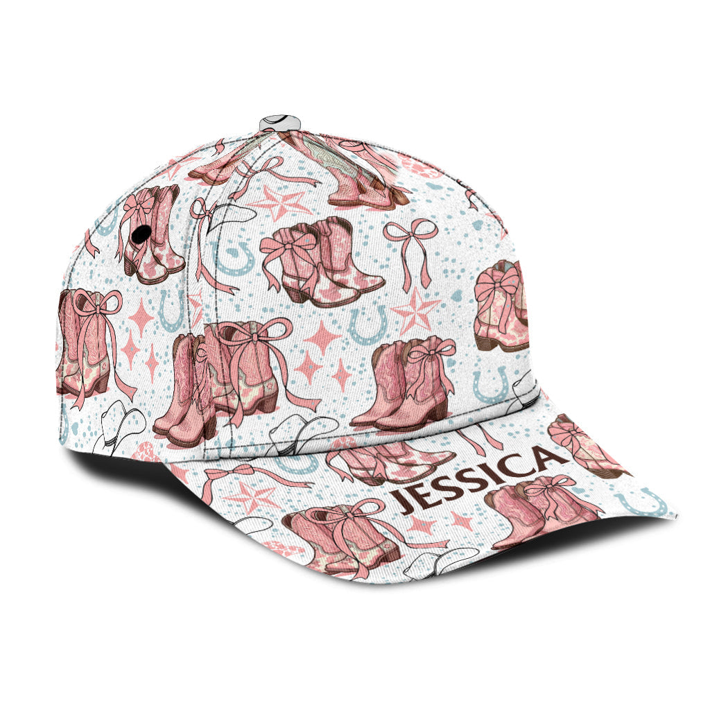 Coquette Cowgirl Boots and Bows - Personalized Cowgirl Classic Cap