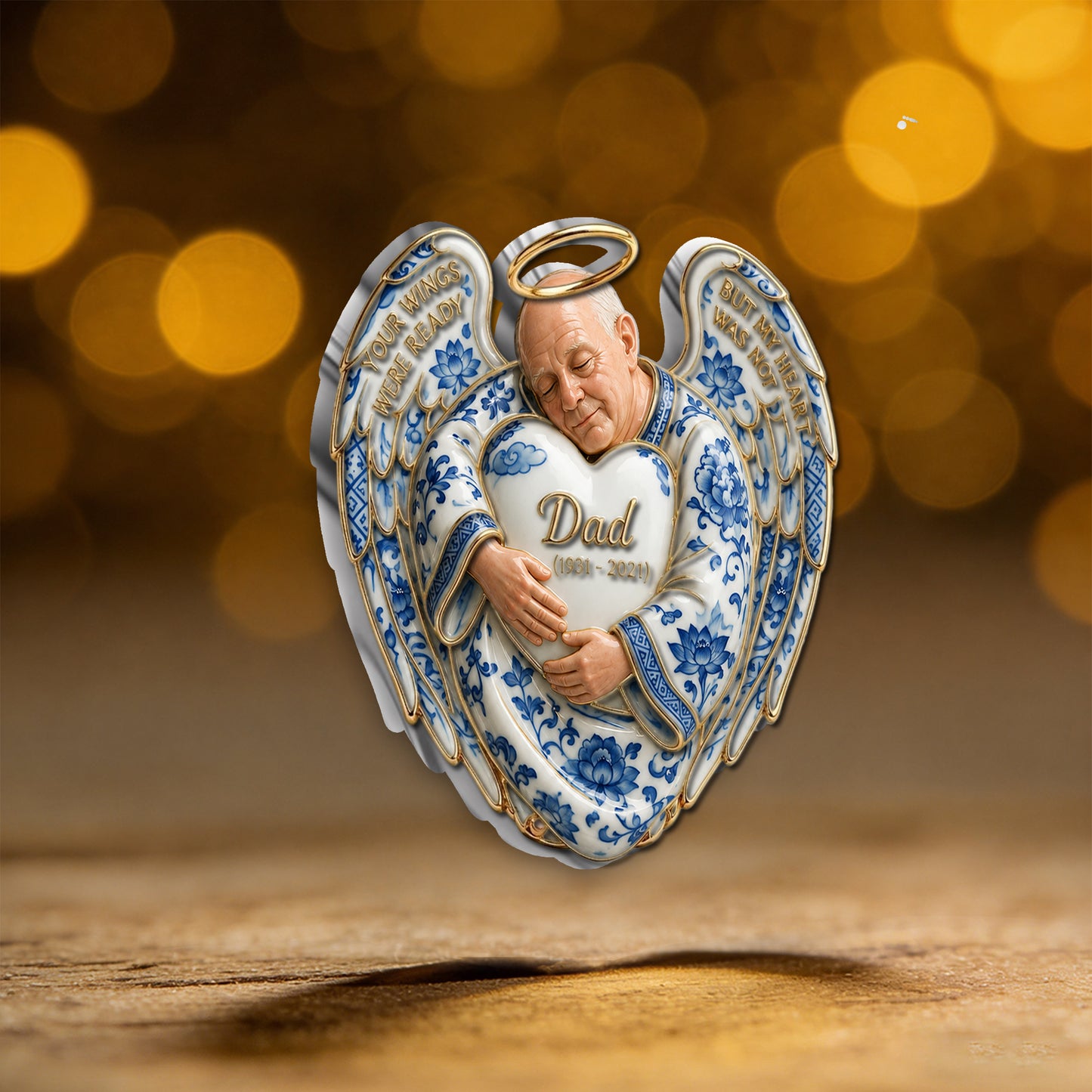 Your Wings Were Ready But My Heart Was Not - Personalized Memorial 3D Embossed Enamel Pin