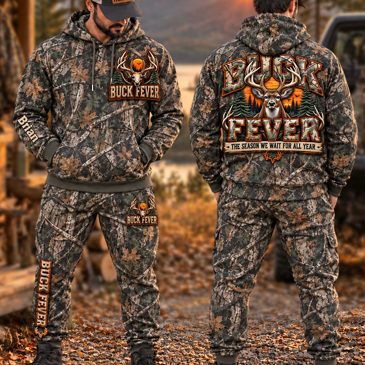 Buck Fever - Personalized Hunting Hoodie and Sweatpants