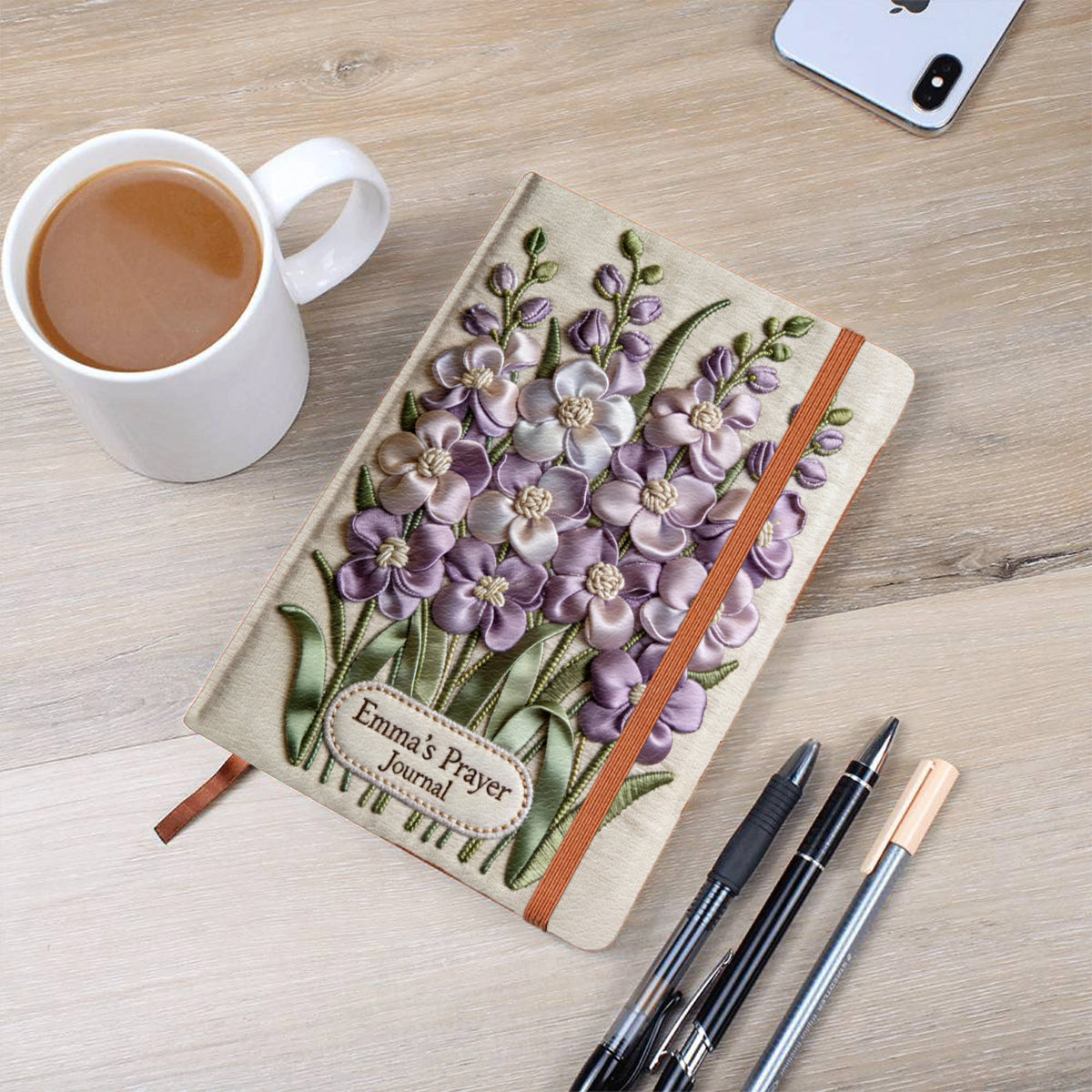 Custom Birth Flower & Name - Personalized Christian Leather Journal