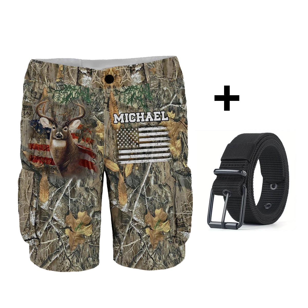 It's Hunting Season - Personalized Hunting Cargo Shorts With Belt