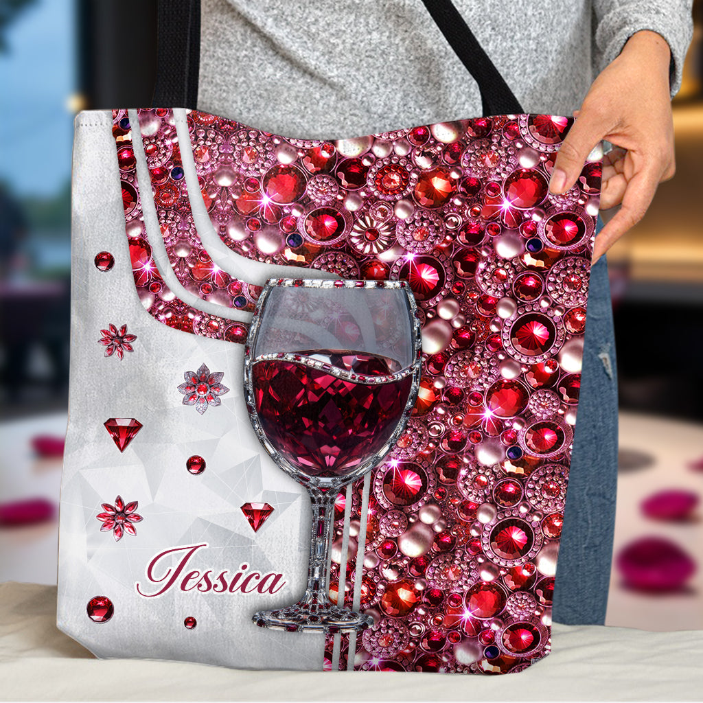 Just A Girl Who Loves Wine - Personalized Wine Tote Bag