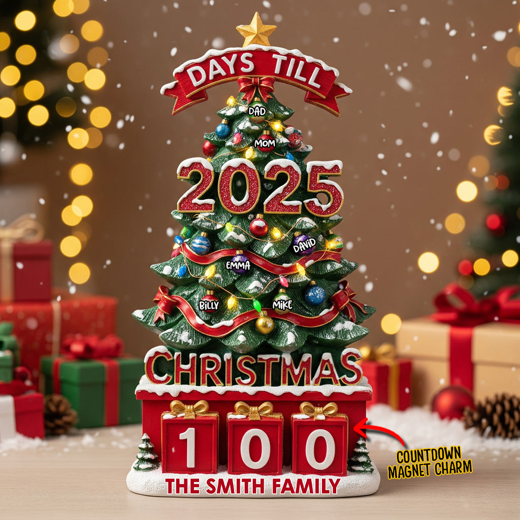 Christmas Countdown - Personalized Family Interchangeable Plaque