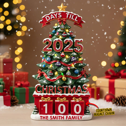 Christmas Countdown - Personalized Family Interchangeable Plaque