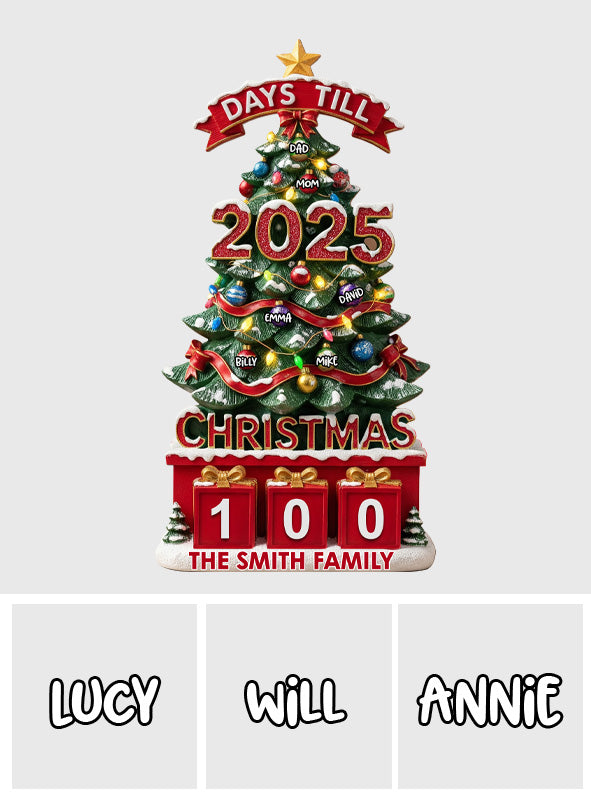 Christmas Countdown - Personalized Family Interchangeable Plaque