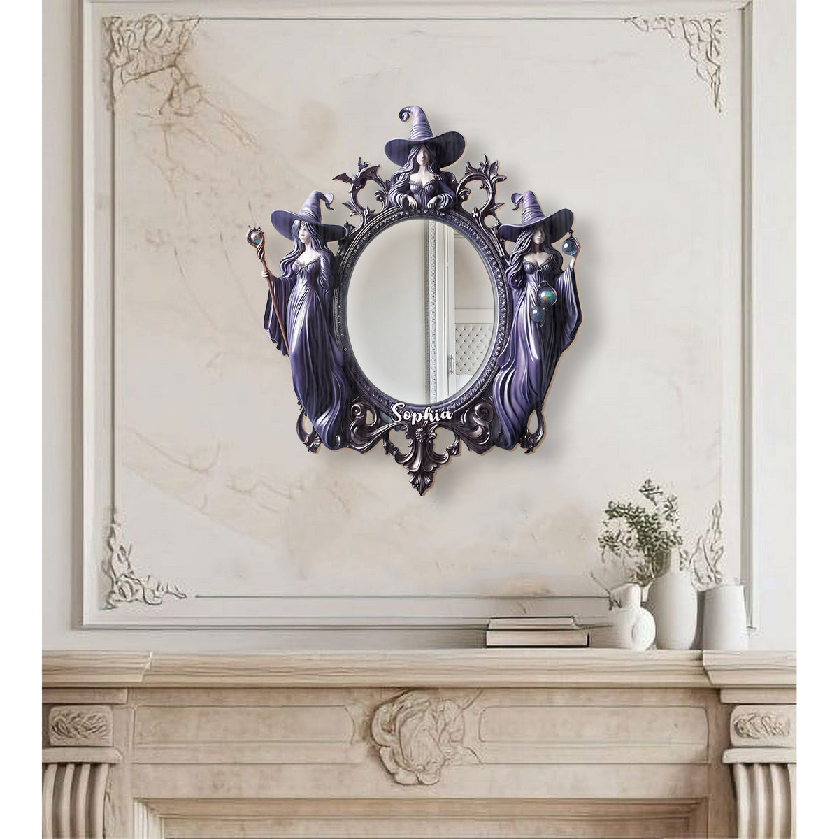 Three Witches - Personalized Witch Wall Hanging Mirror