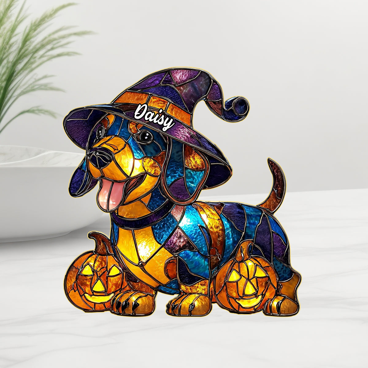 Spooky Time - Personalized Dog Acrylic LED Night Light