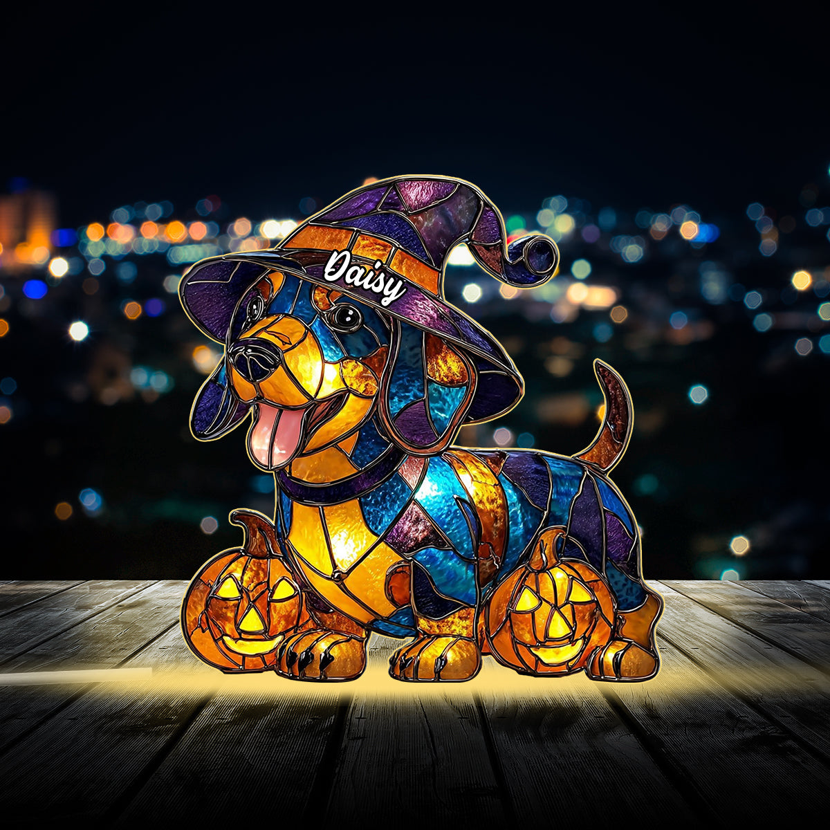 Spooky Time - Personalized Dog Acrylic LED Night Light