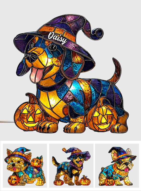 Spooky Time - Personalized Dog Acrylic LED Night Light