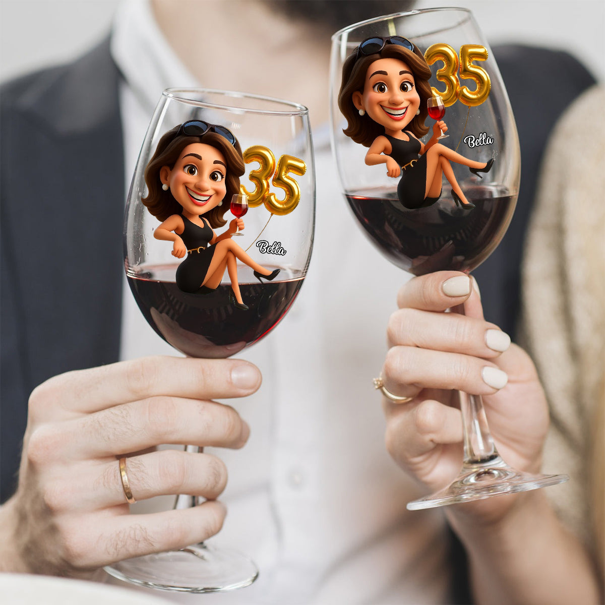 Women's Birthday - Personalized Wine Glass With Long Stem