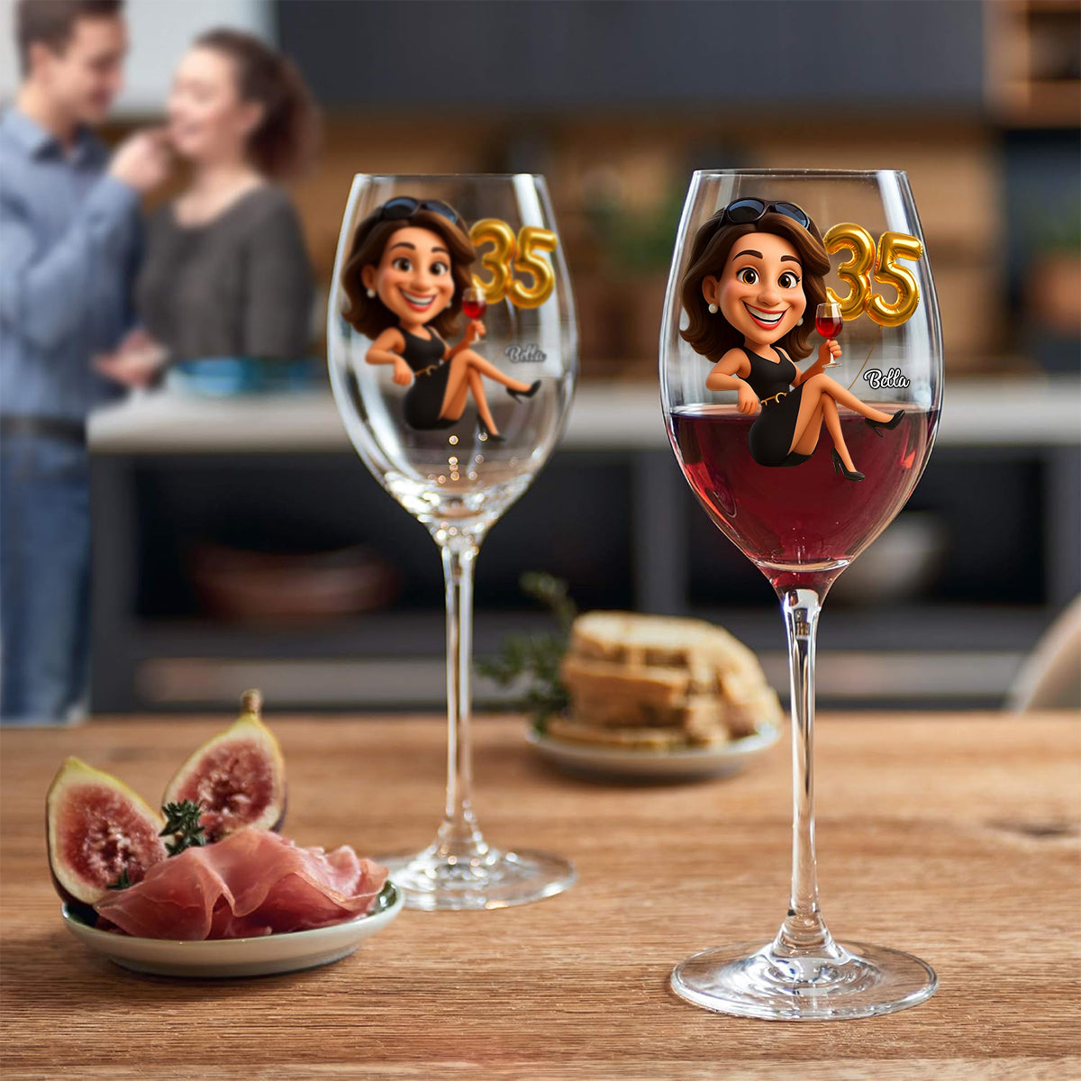 Women's Birthday - Personalized Wine Glass With Long Stem