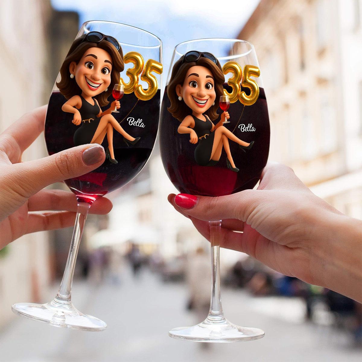 Women's Birthday - Personalized Wine Glass With Long Stem