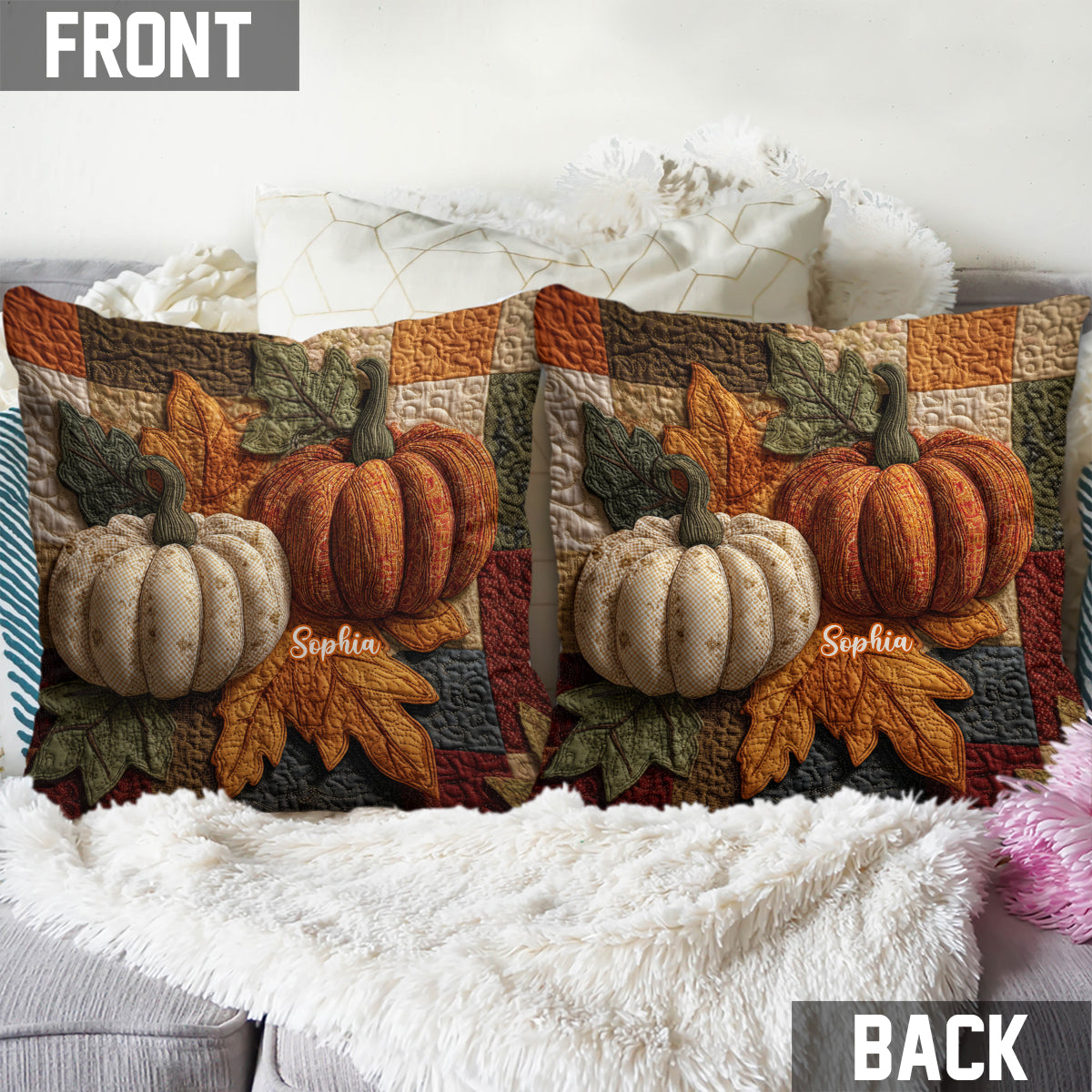 Fall Season - Personalized Autumn Throw Pillow