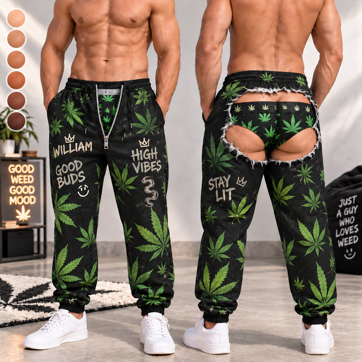 Funny Cannabis - Personalized Weed Unisex Sweatpants