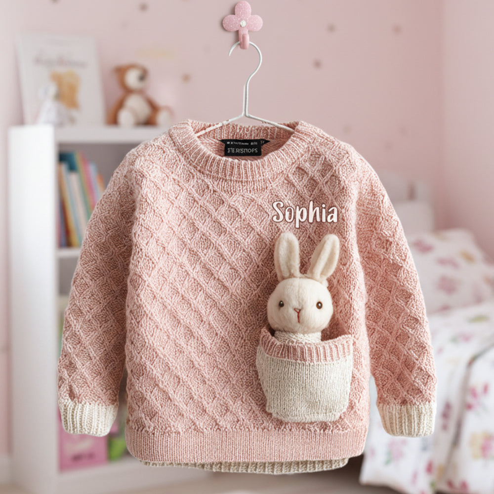 Bunny Pocket - Personalized Kid Ugly Sweater