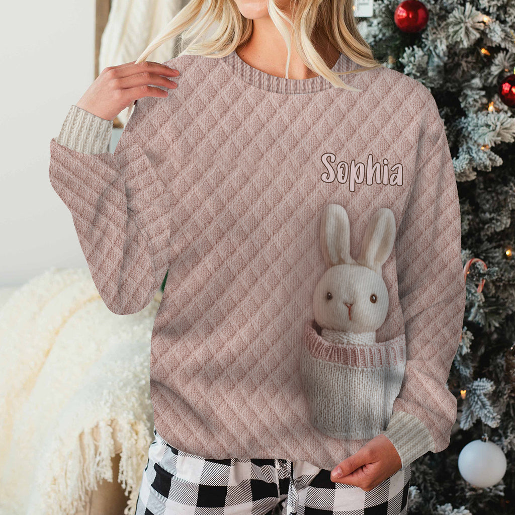 Bunny Pocket - Personalized Kid Ugly Sweater