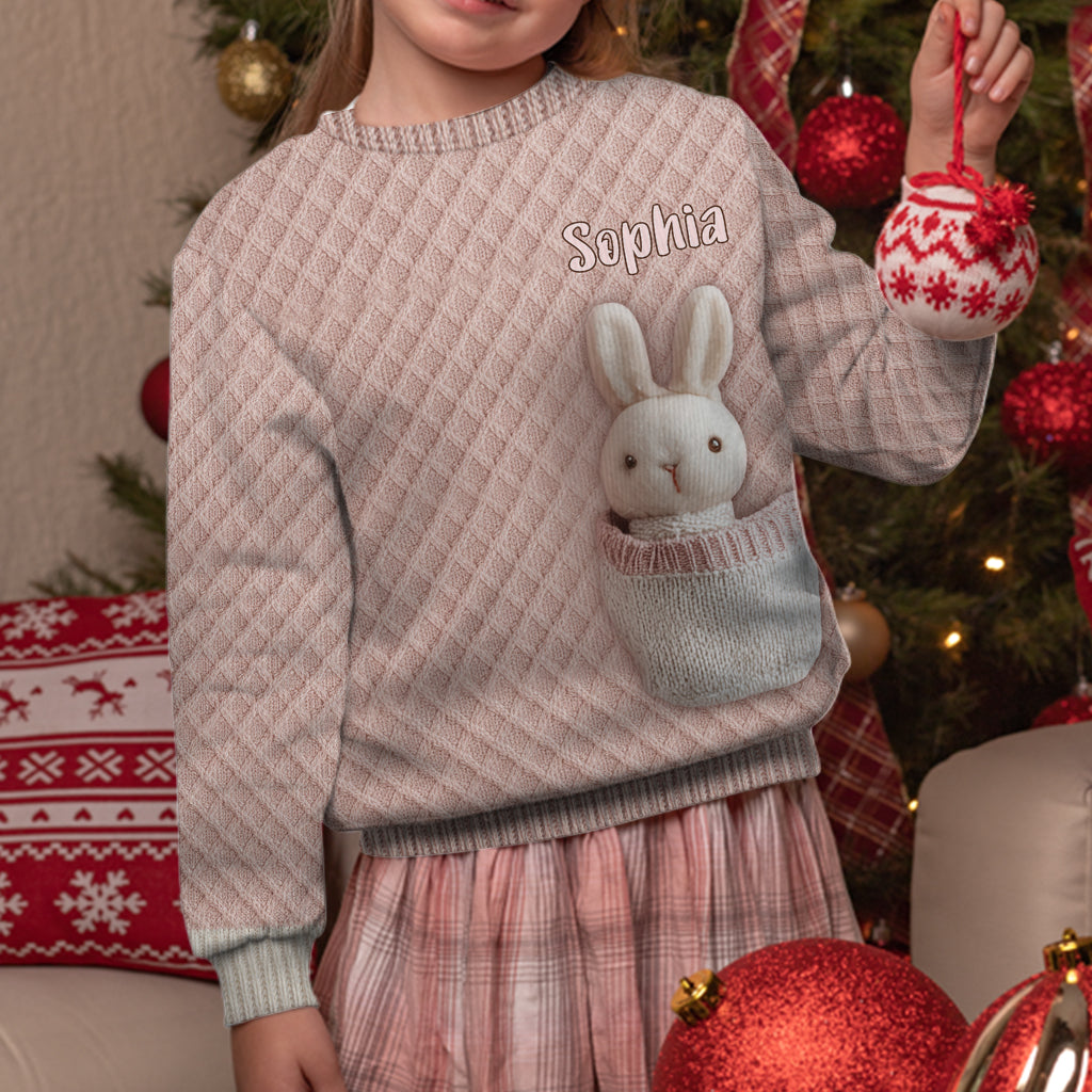Bunny Pocket - Personalized Kid Ugly Sweater