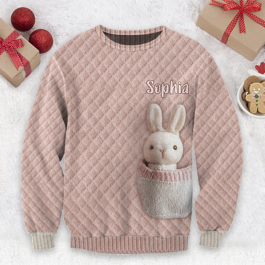 Bunny Pocket - Personalized Kid Ugly Sweater