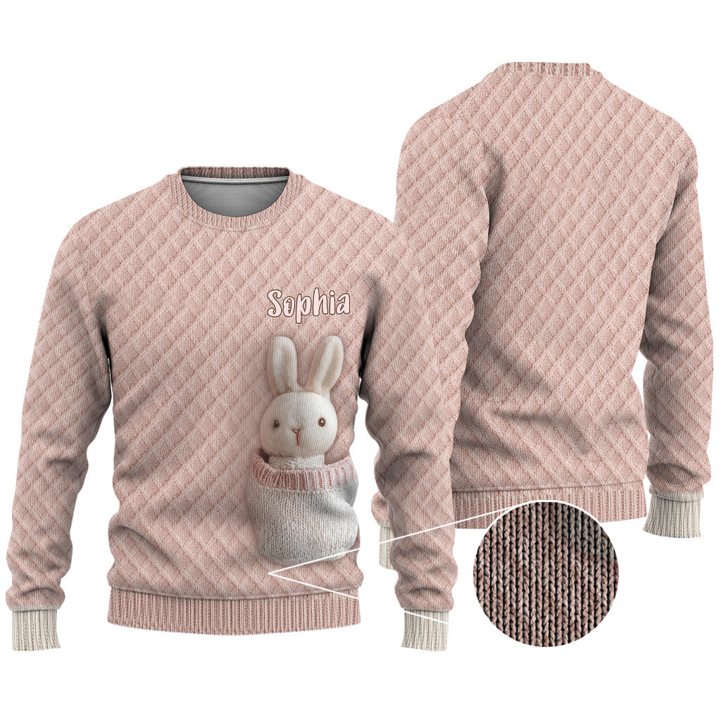 Bunny Pocket - Personalized Kid Ugly Sweater